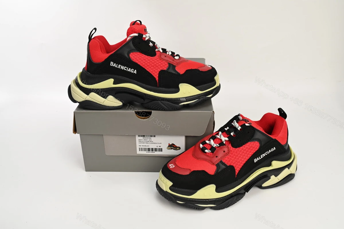 Balenciaga Triple S Black Red Grey 483513 W06E1 1006 — view 2