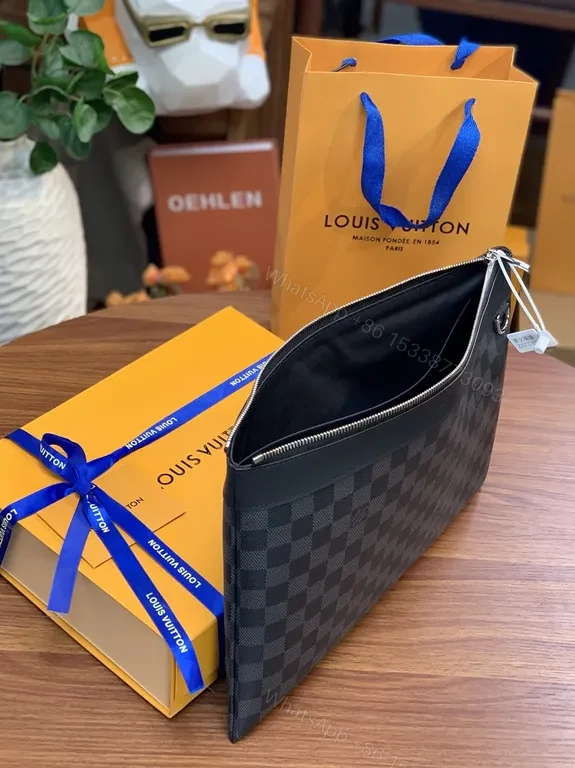 View 5 of Monochrome Graphite Crossbody: Damier Luxe, Black Trim, Compact Convenience