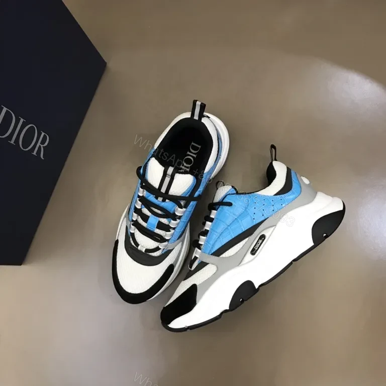 View 7 of White-Black-Grey Electric Blue Luxe Runner: Dior-Inspired