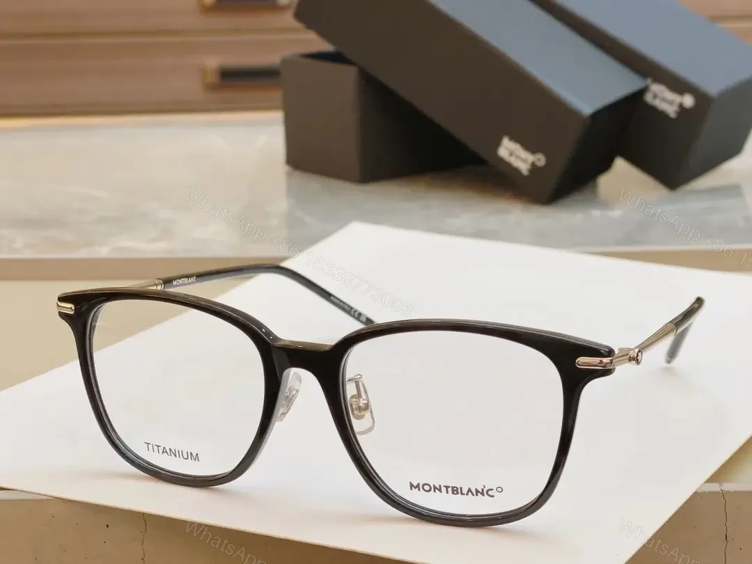 View 6 of Bold Titanium Glasses: Black & Gold, Modern Round-Square Frame