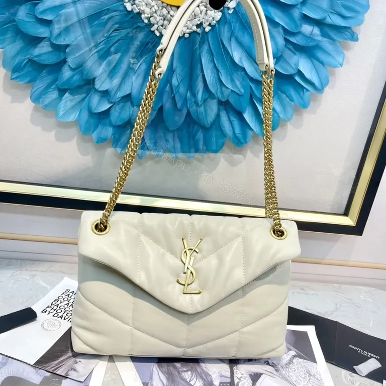 View 7 of Chic Quilted Satchel with Gold-YSL Hardware - Everyday Luxury