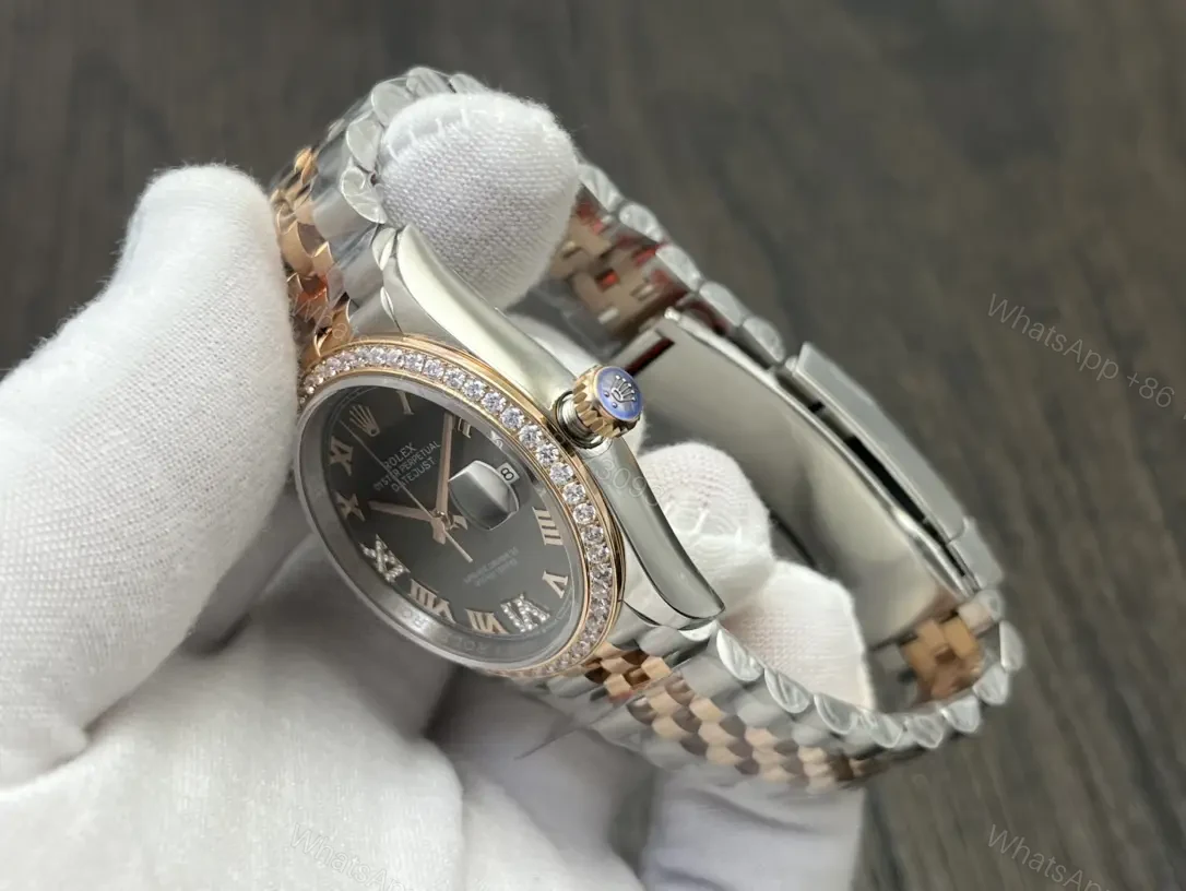 View 6 of Rolex Datejust 36 Stainless Steel Yellow Gold Diamond Grey Roman Jubilee 278383RBR-0018