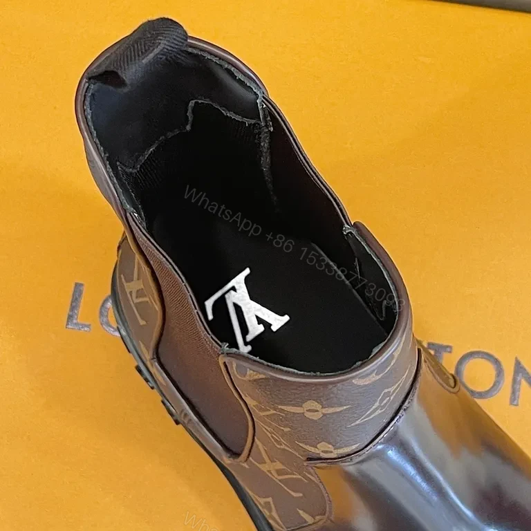 View 2 of Monogram Chelsea Boots: Bold Comfort, Luxury Leather Toe