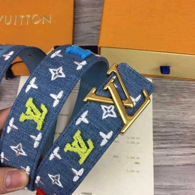 View 8 of LOUIS VUITTON BLUE DENIM ‘NEW WAVE’ BELT – B105