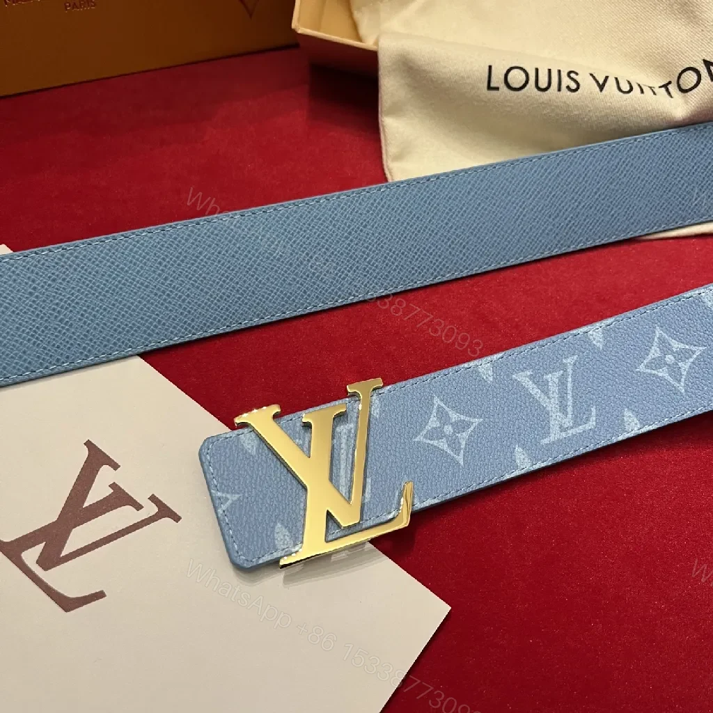 Blue Monogram Belt: Modern Luxury Leather Belt — view 1