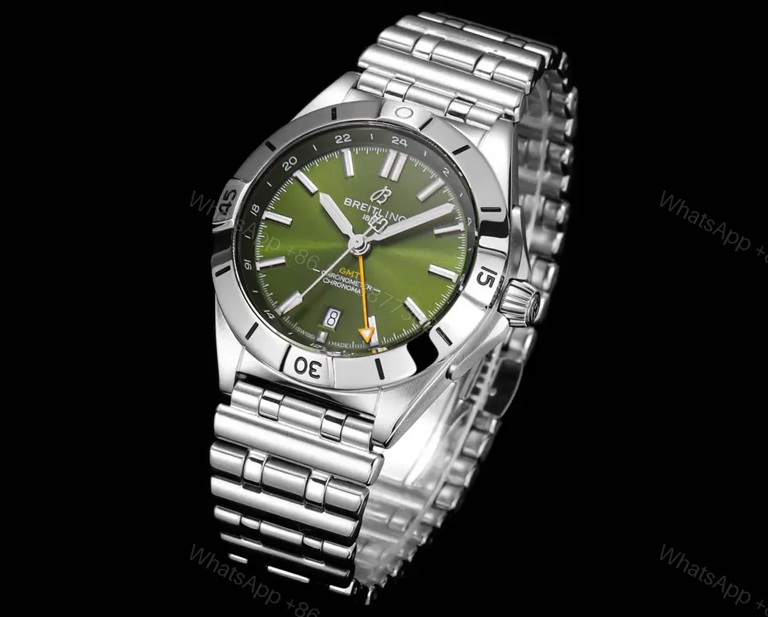 View 2 of Breitling Chronomat B31 40 Stainless Steel Green Dial Rouleaux AB3114101L1A1