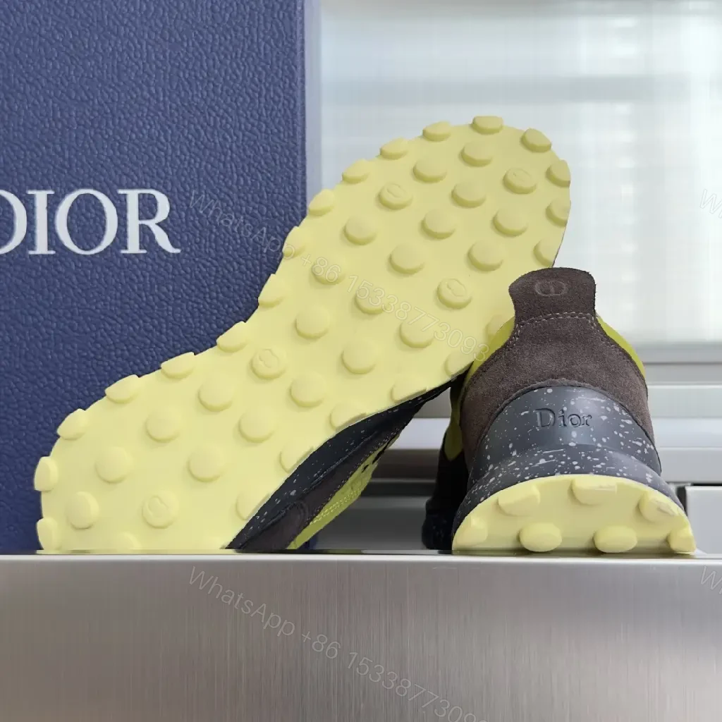 View 8 of Yellow-Gray Suede Trail Runner w/ Neon Laces (Dior-inspired)
