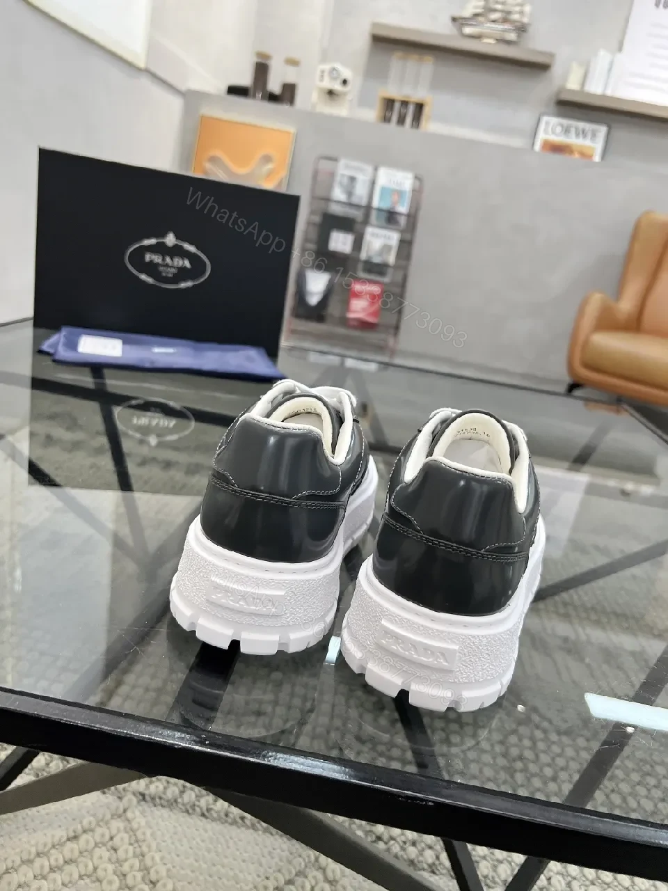 View 7 of Dark Leather Chunky-Sole Sneakers: Modern Luxury, All-Day Comfort