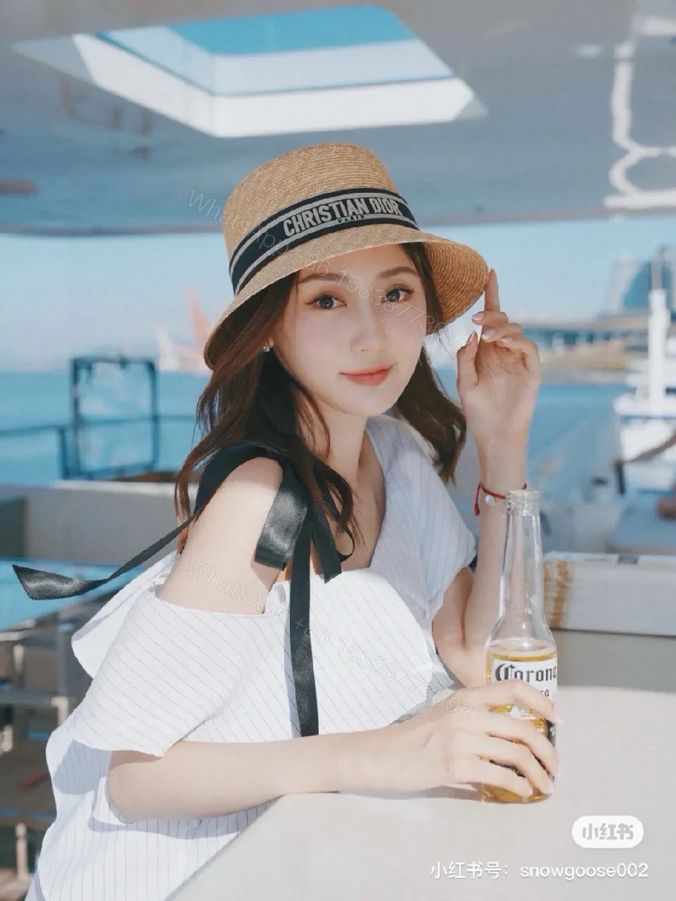 View 4 of Straw Hat + Straw + Luxe + Bold Band + Hat