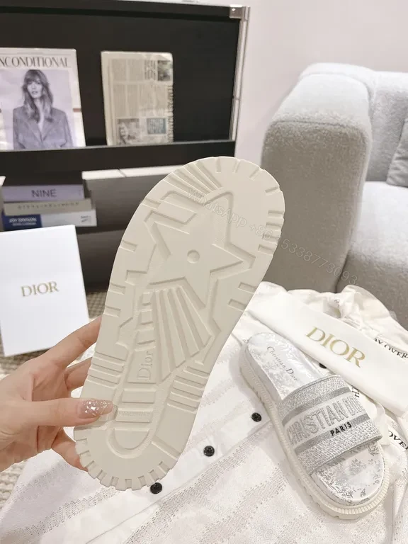 View 5 of Textured Dior-Inspired Knit Slip-Ons: Luxe Comfort Sandals