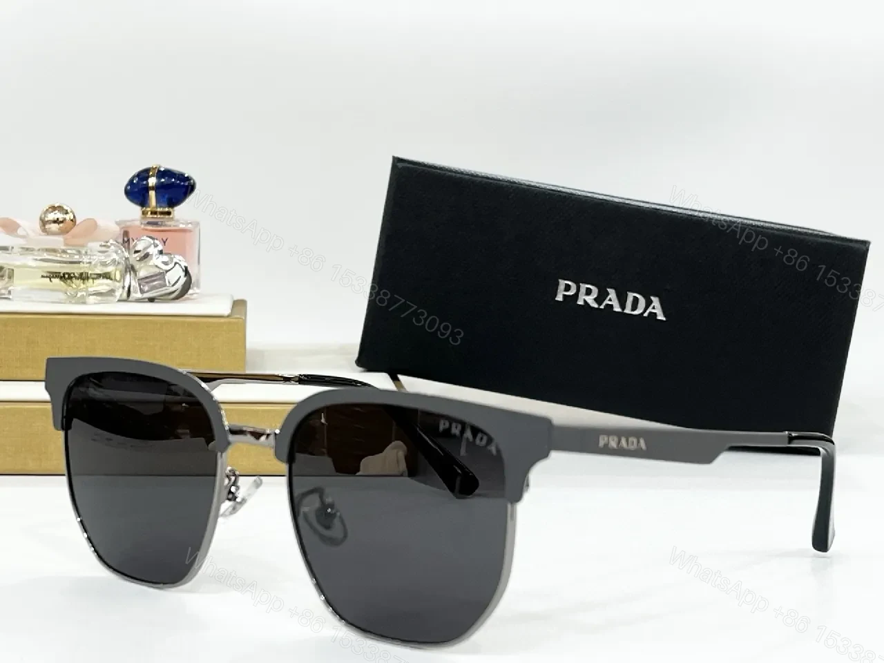 Matte Black Metal Sunglasses – Rectilinear Luxe, UV400 Protection — view 1