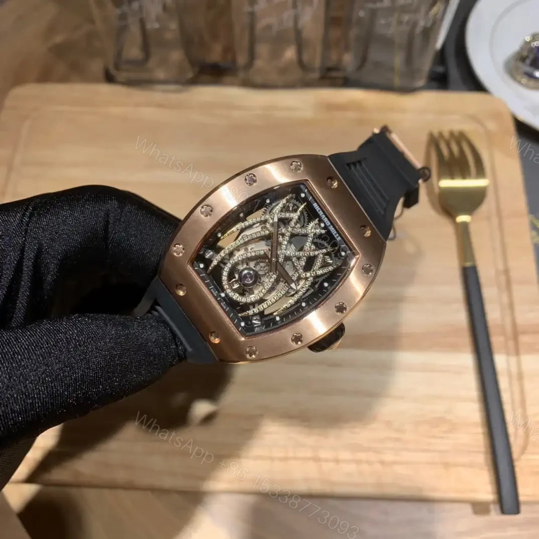 View 7 of Replica Richard Mille 19-01 Red Gold Black Strap