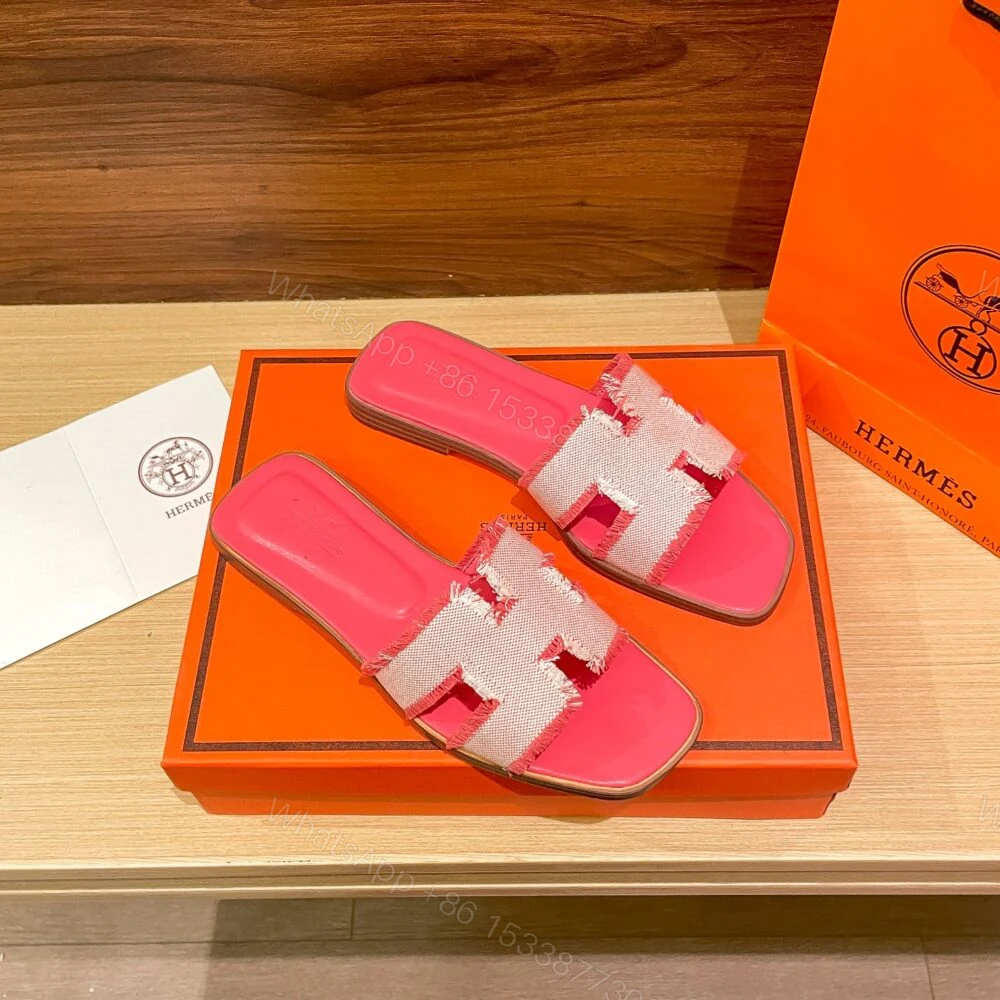 View 2 of Hermes Oran Sandal Pink H231095Z C5350