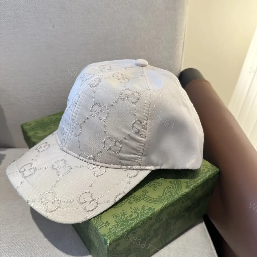 View 4 of White/Cotton Casual Baseball Cap with Interlocking Stitch Pattern
