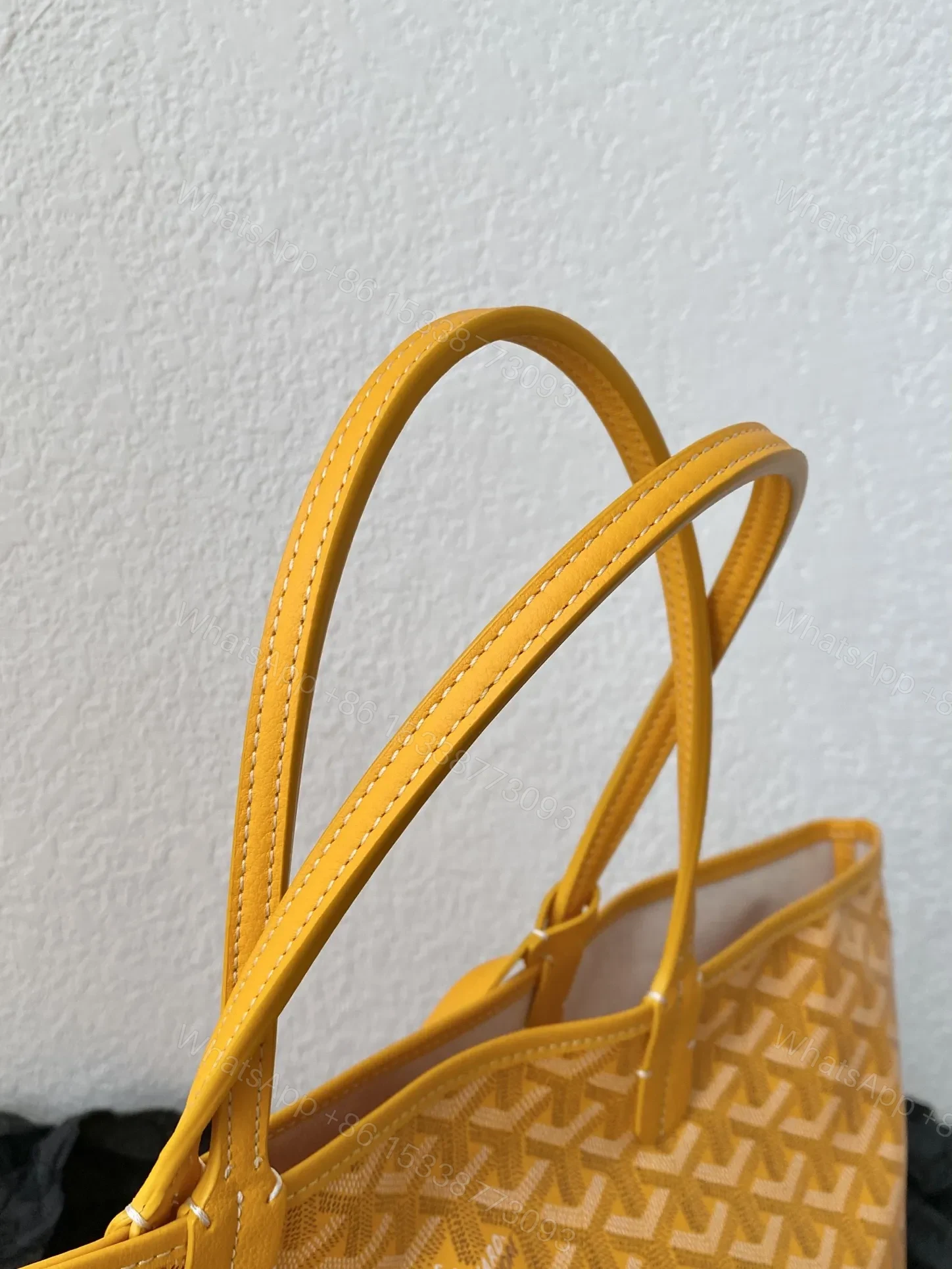 View 4 of Goyard Yellow Goyardine Canvas & Chevroches Calfskin Saint Louis PM Tote