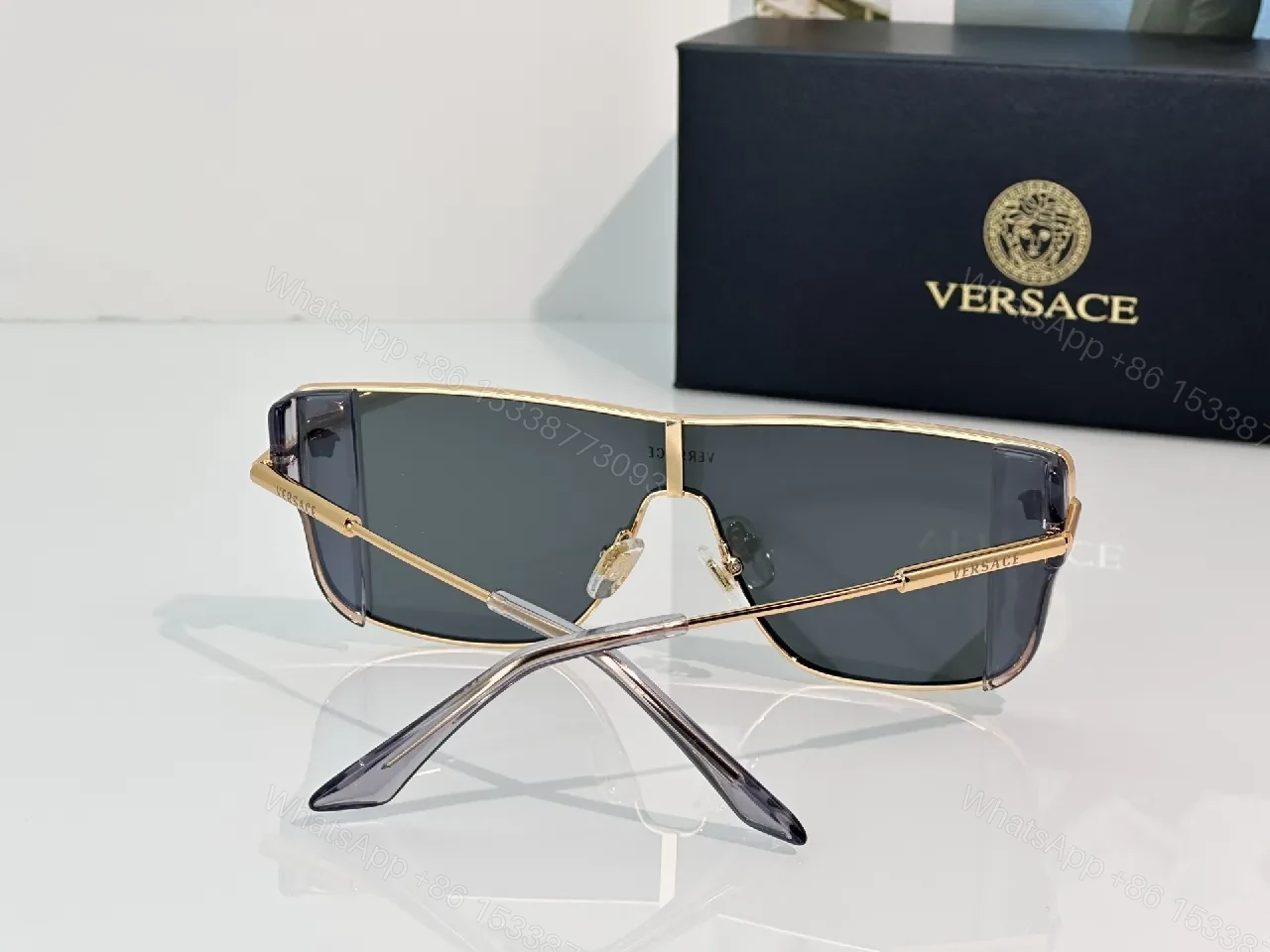 View 9 of Bold Shield Sunglasses: Gold-Accent Modern Luxe Shades