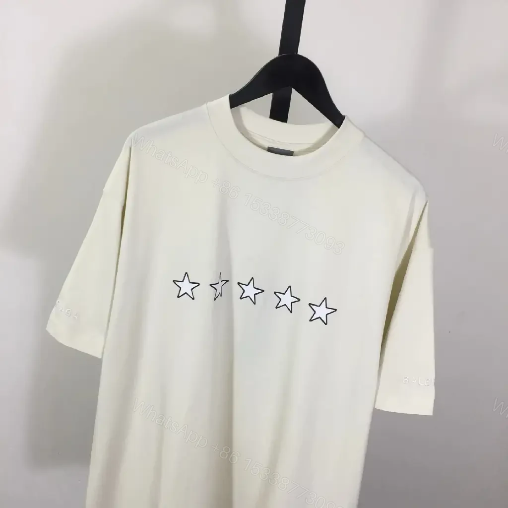 View 2 of Off-White Star-Accented Relaxed Cotton Tee