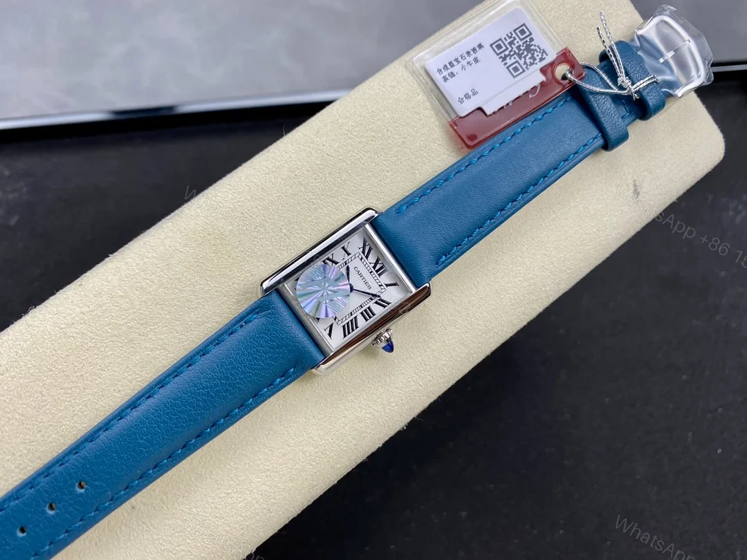 View 3 of Cartier Tank Must Mini Quartz Watch 22MM Light Blue Dial Leather Strap Premium Edition CAR-TANK-MUST-MINI-LBL-22