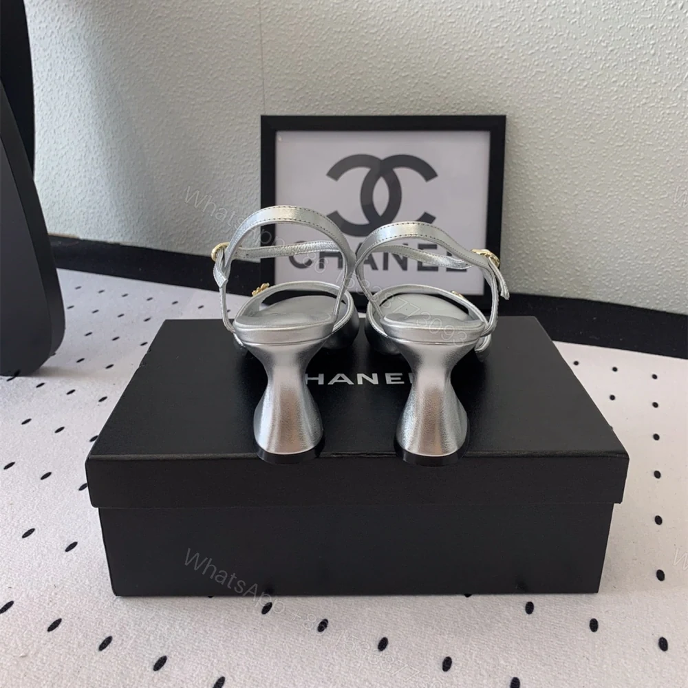View 8 of 高仿Chanel*G45723D魚嘴高踭鞋漆皮銀色5.5CM免檢版