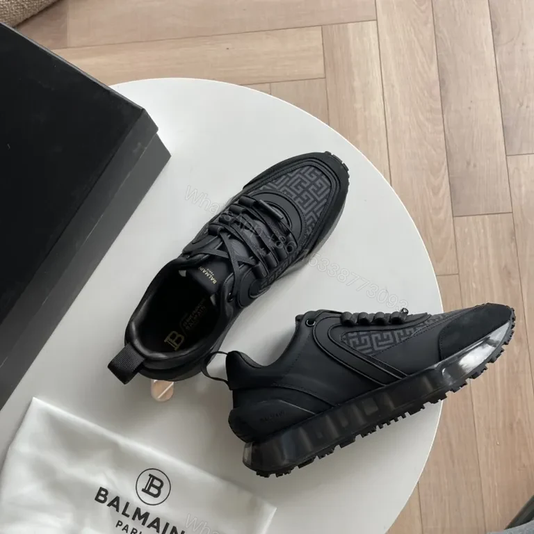 View 4 of Chic Black Balmain High-Top Sneaker: All-Day Comfort