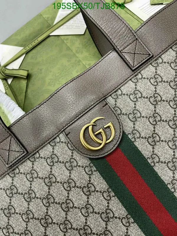 View 2 of Gucci Large Tote Beige and Brown made of PVC and Genuine Leather YU335