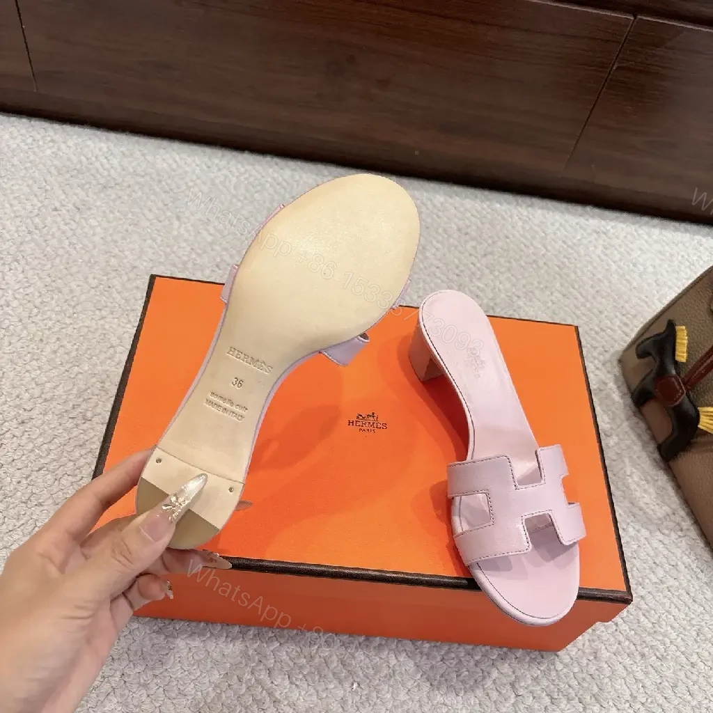 View 9 of Lavender Leather Slides with Block Heel – Luxurious Comfort