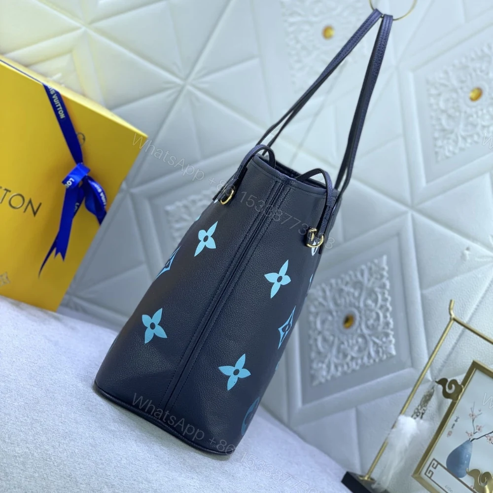 View 4 of Louis Vuitton Neverfull MM Blue 31Cm M46514