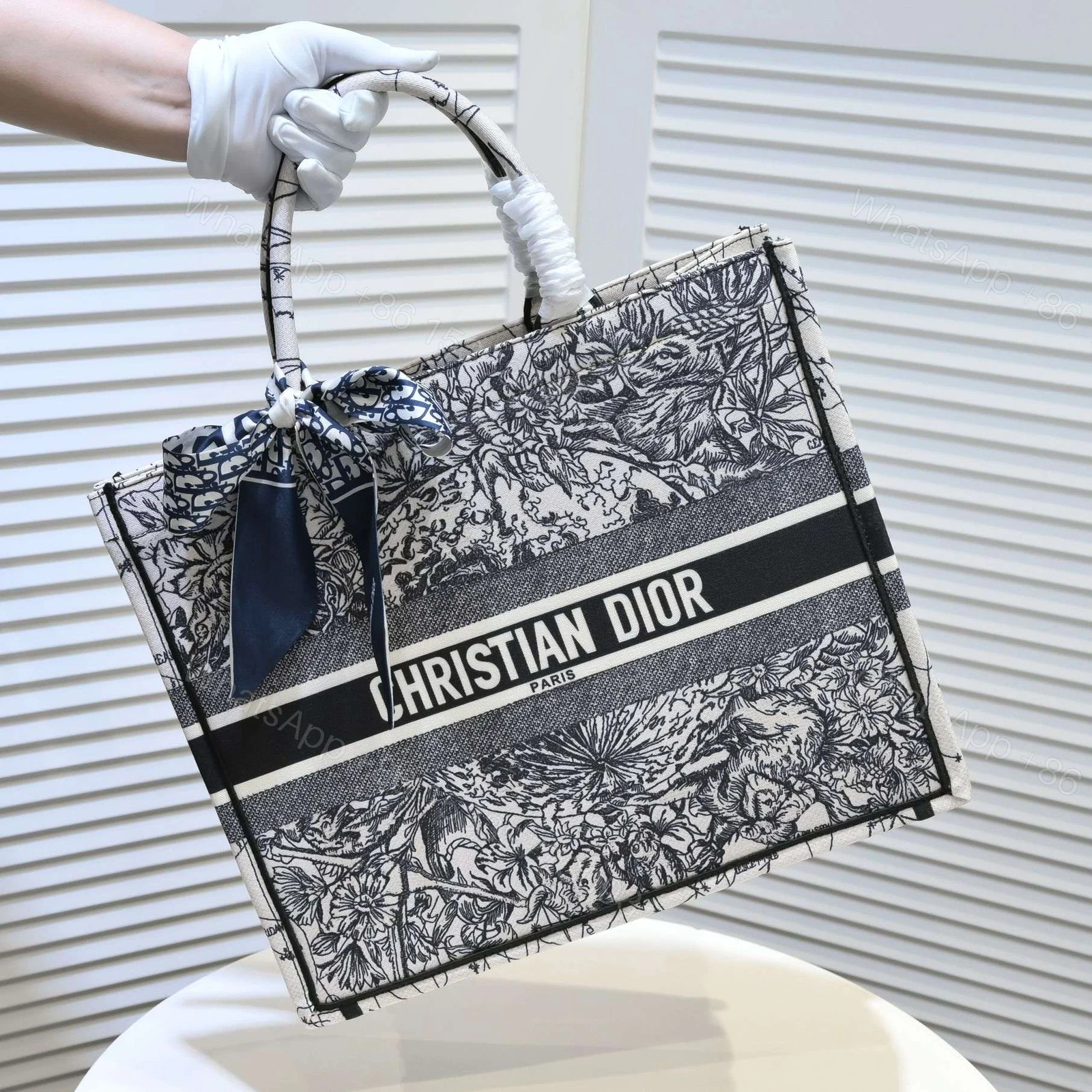 View 2 of Dior Book Tote Latte Multicolor Dior Zodiac Embroidery