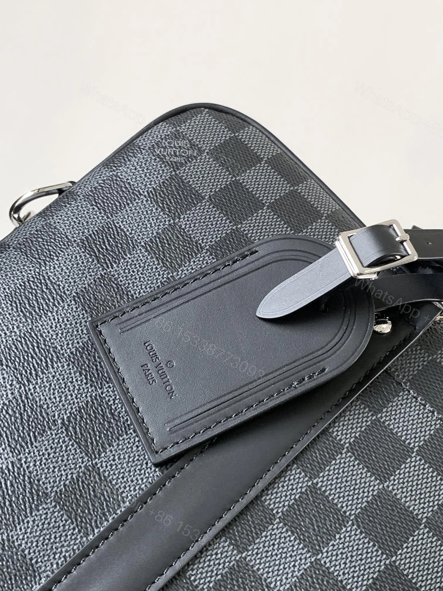 View 8 of LV DUO CROSSBAG BAG 42 IN BLACK EMBOSSED CALFSKIN