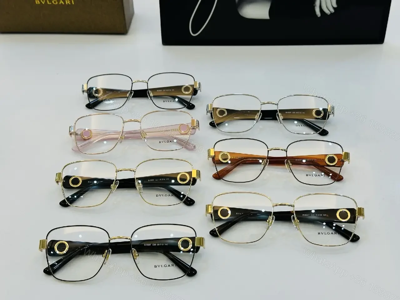 View 3 of Titanium Frame Eyewear: Two-Tone, Oversized Square Glasses
