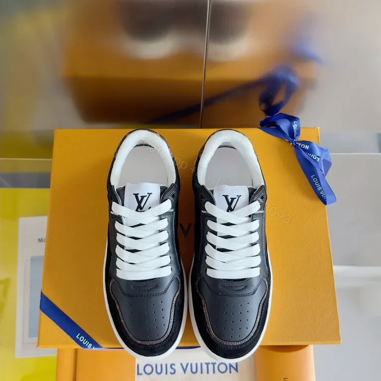 Luxury LV-Style High-Top Sneakers: Contrast Craftsmanship — view 1
