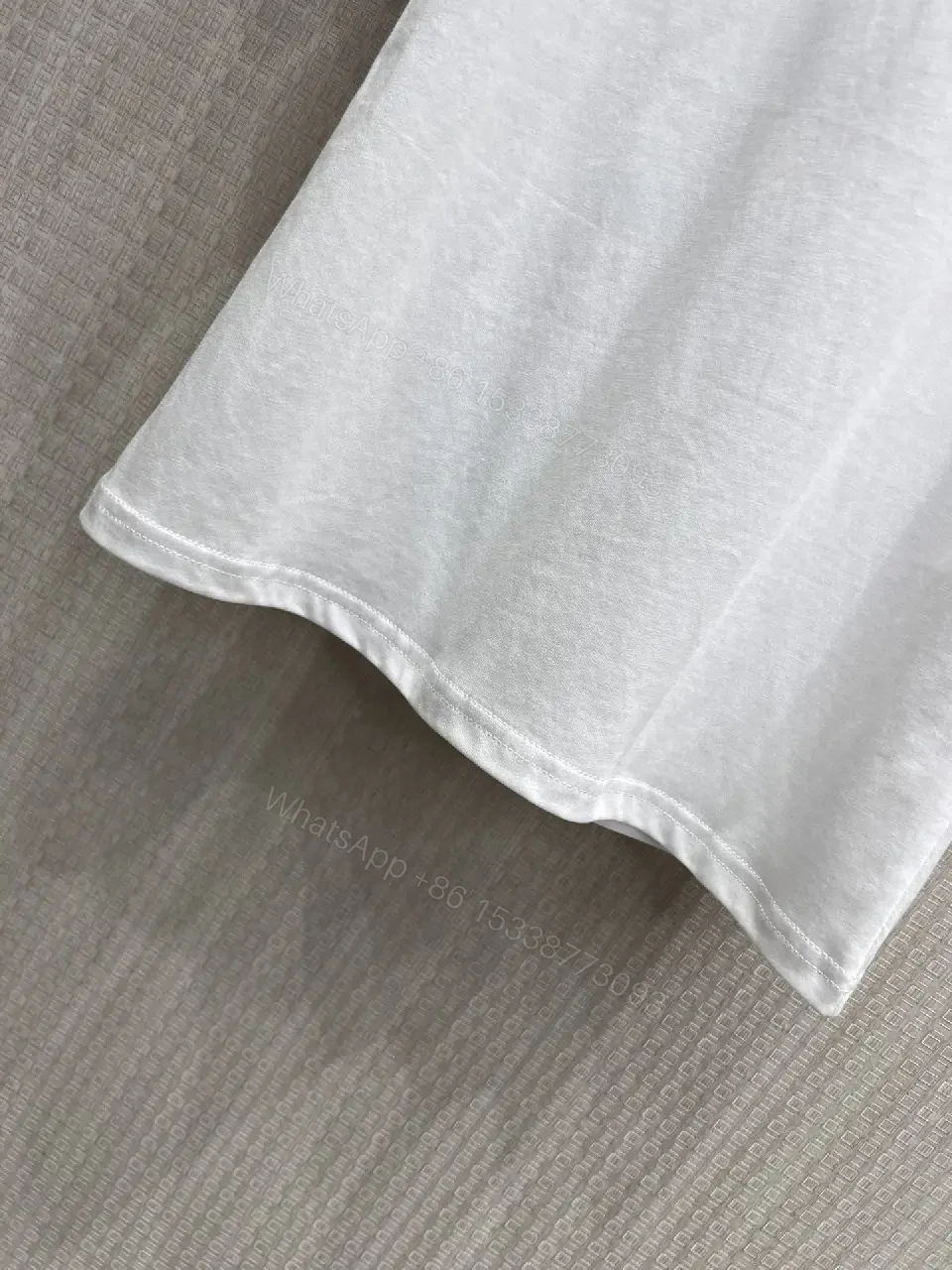 View 7 of White Cotton T-Shirt Dior Circle Logo Design Classic Tee