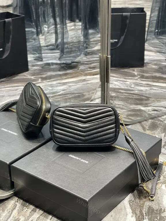 View 6 of Chic Quilted Crossbody Bag with YSL Hardware