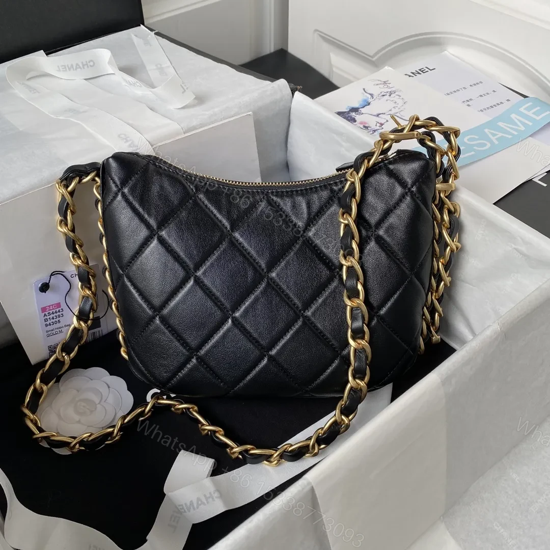 View 4 of Chanel 22K Hobo Bag Logo Chain Lambskin