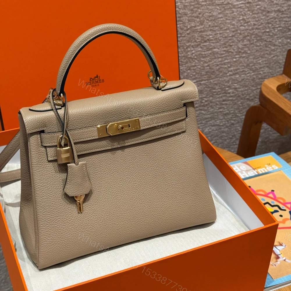 View 6 of 高仿Hermes*Kelly28系列H043230TCS2風衣灰金扣牛皮純手工