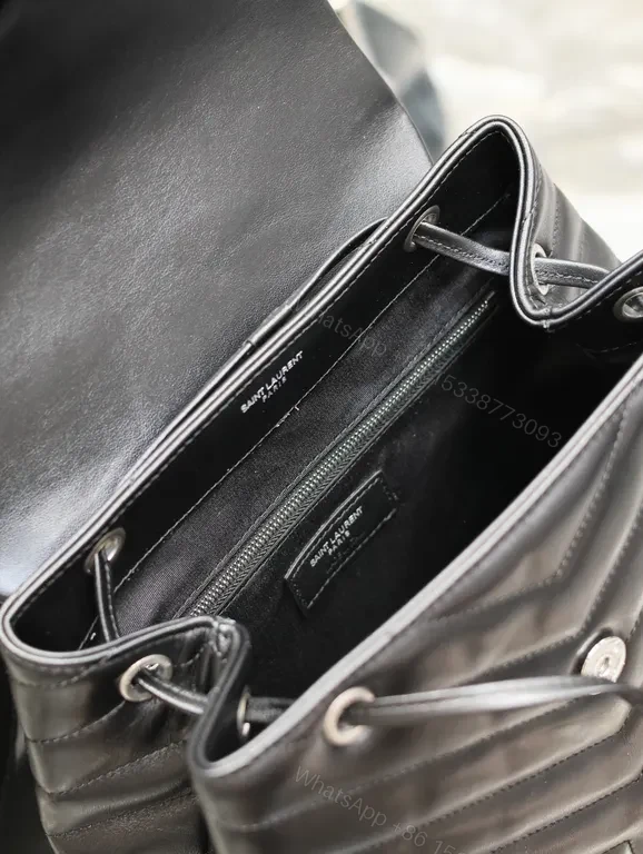 View 4 of Chic Quilted Backpack with YSL Hardware - Luxury Everyday Carry
