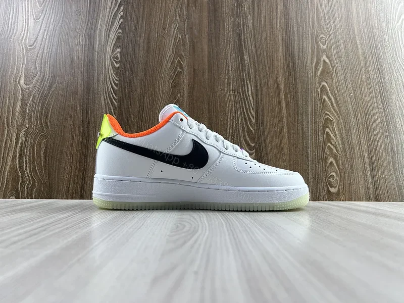 View 5 of Neon Accent Leather Low-Top Sneaker: Luxe Everyday Trainer