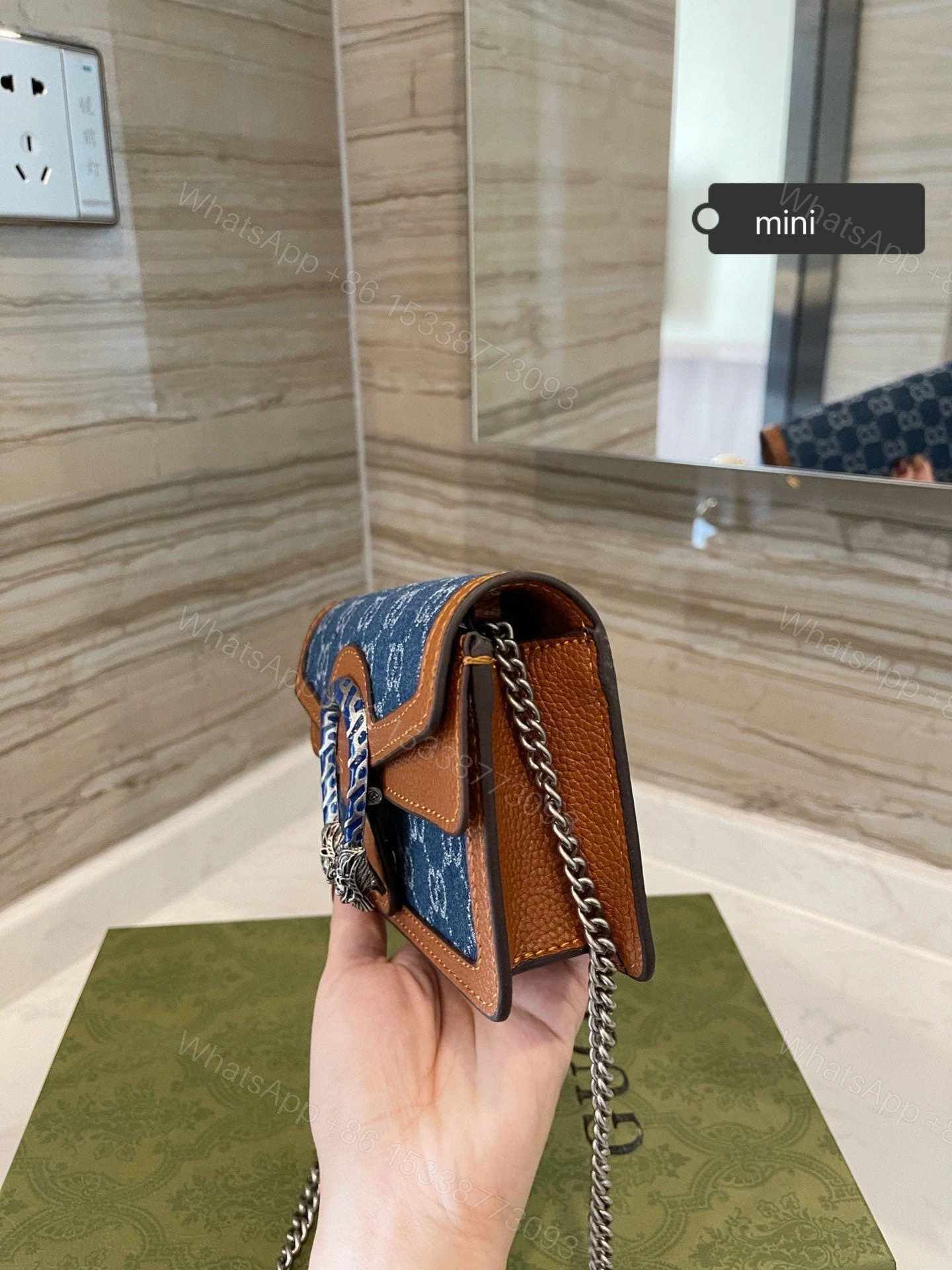 View 8 of GUCCI Dionysus GG Super Mini crossbody Bag