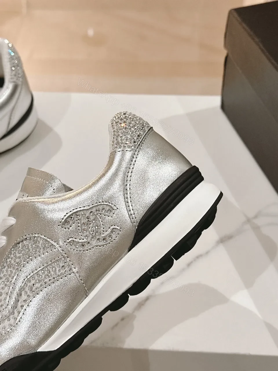 View 2 of Metallic Luxe High-Top Sneakers with All-Day Comfort