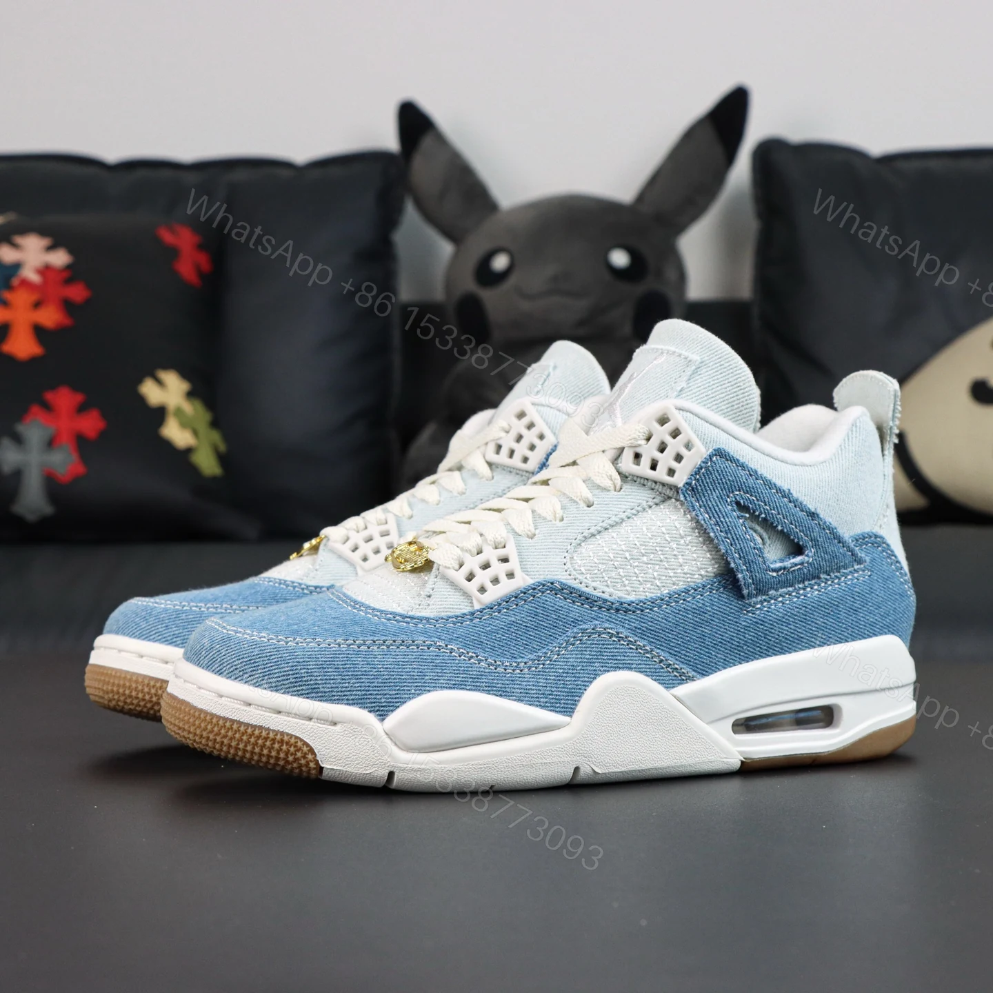 View 8 of Air Jordan 4 Denim Worn Blue Reps​