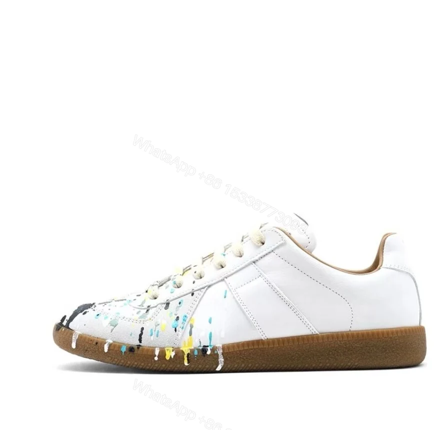 View 12 of Maison Margiela White Paint Replica Sneakers POIZON240805818