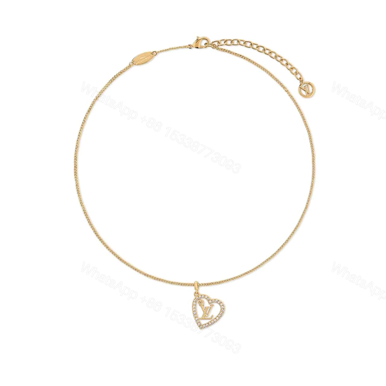 LOUIS VUITTON MY LV HEART NECKLACE GOLD TONE M02389 — view 1