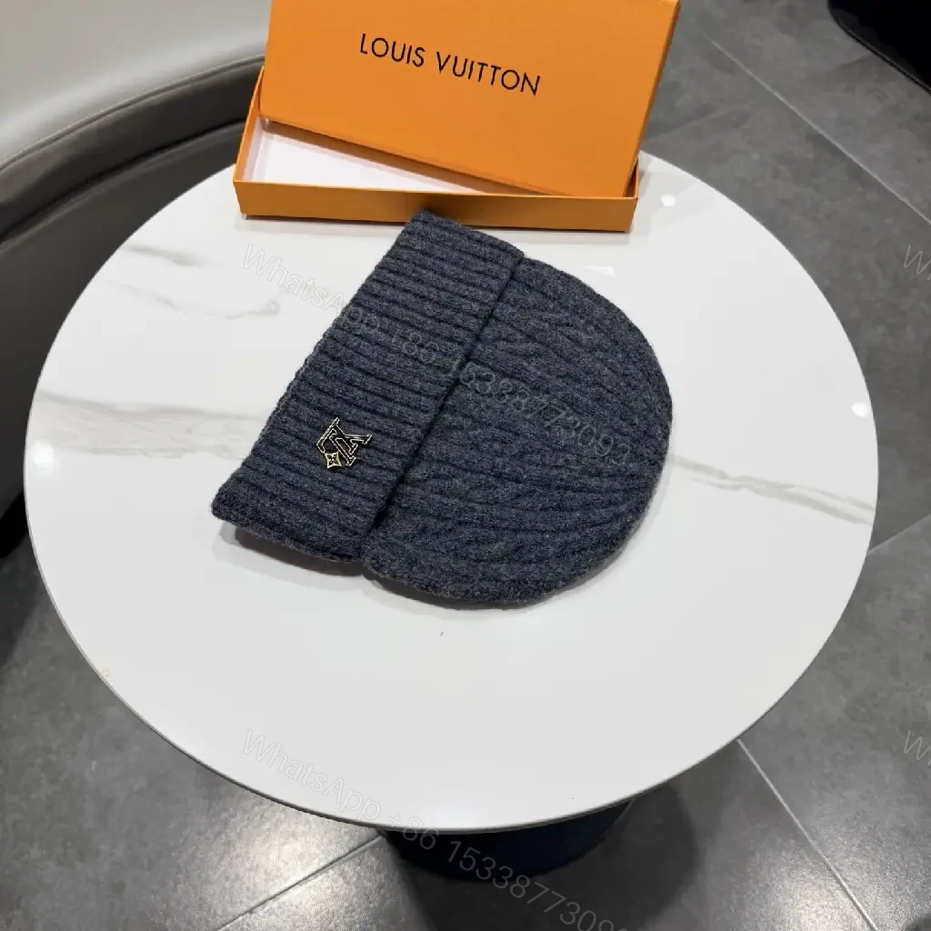 View 9 of Charcoal Wool Knit Beanie, Luxe-Style, Signature Pin