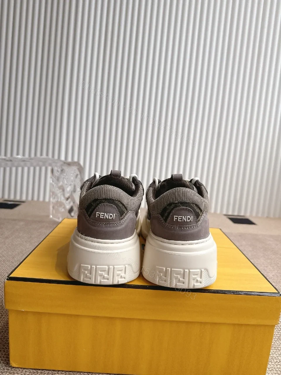 View 3 of Grey Textile Modern Luxe Sneaker with Cushioned Comfort