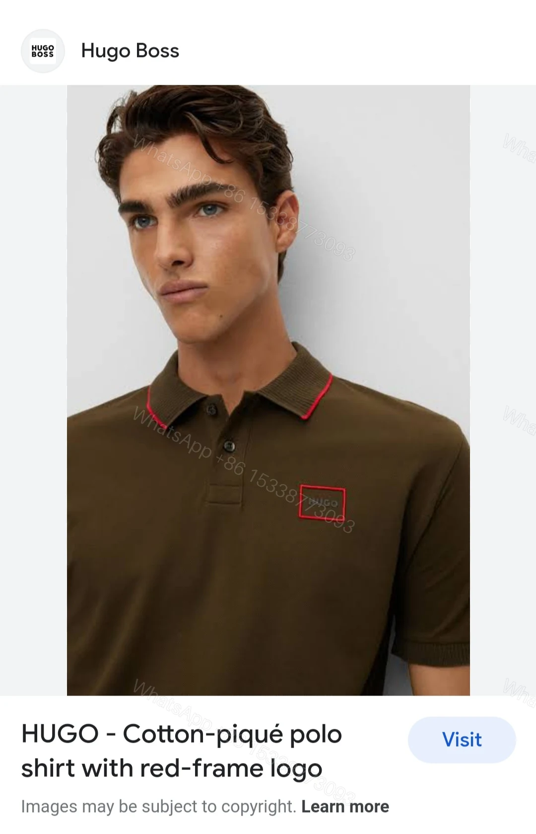 View 6 of FIRST COPY Hugo Boss Exclusive Cotton Lycra Collar T-Shirt