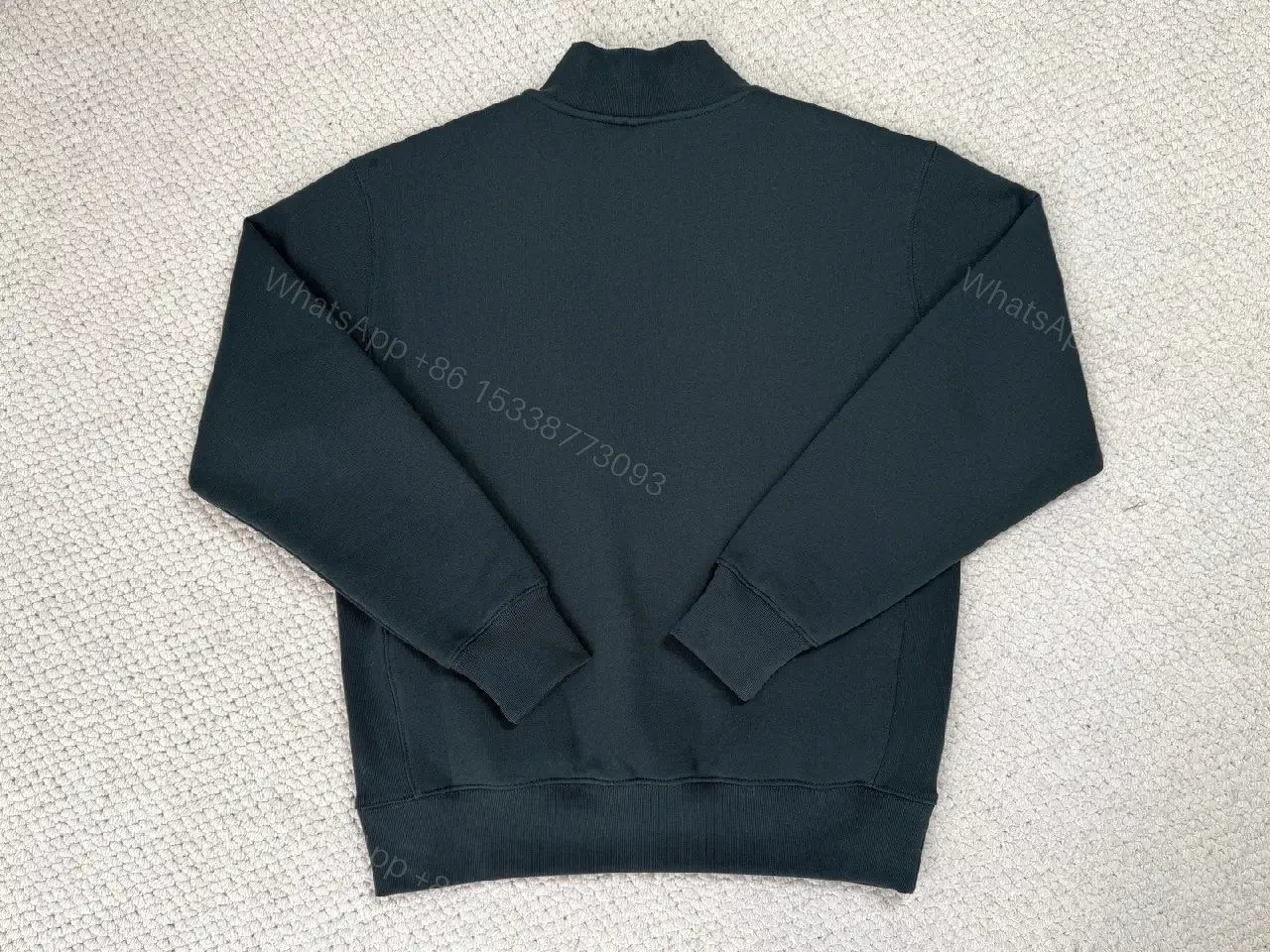 View 6 of Structured Minimalist Pullover: Clean Zip-Front Comfort Crewneck