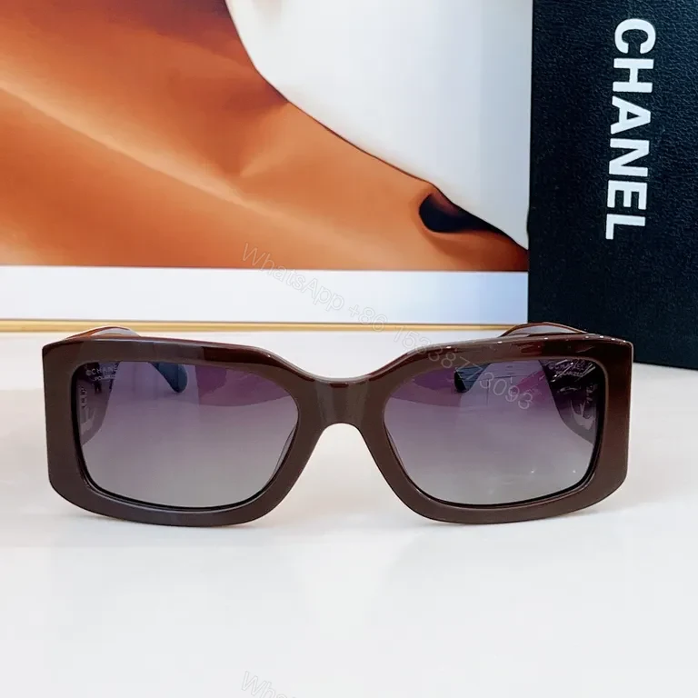 View 4 of Bold Chanel Sunglasses: Black Acetate, Wide Blocky Frames, Logoed Edge