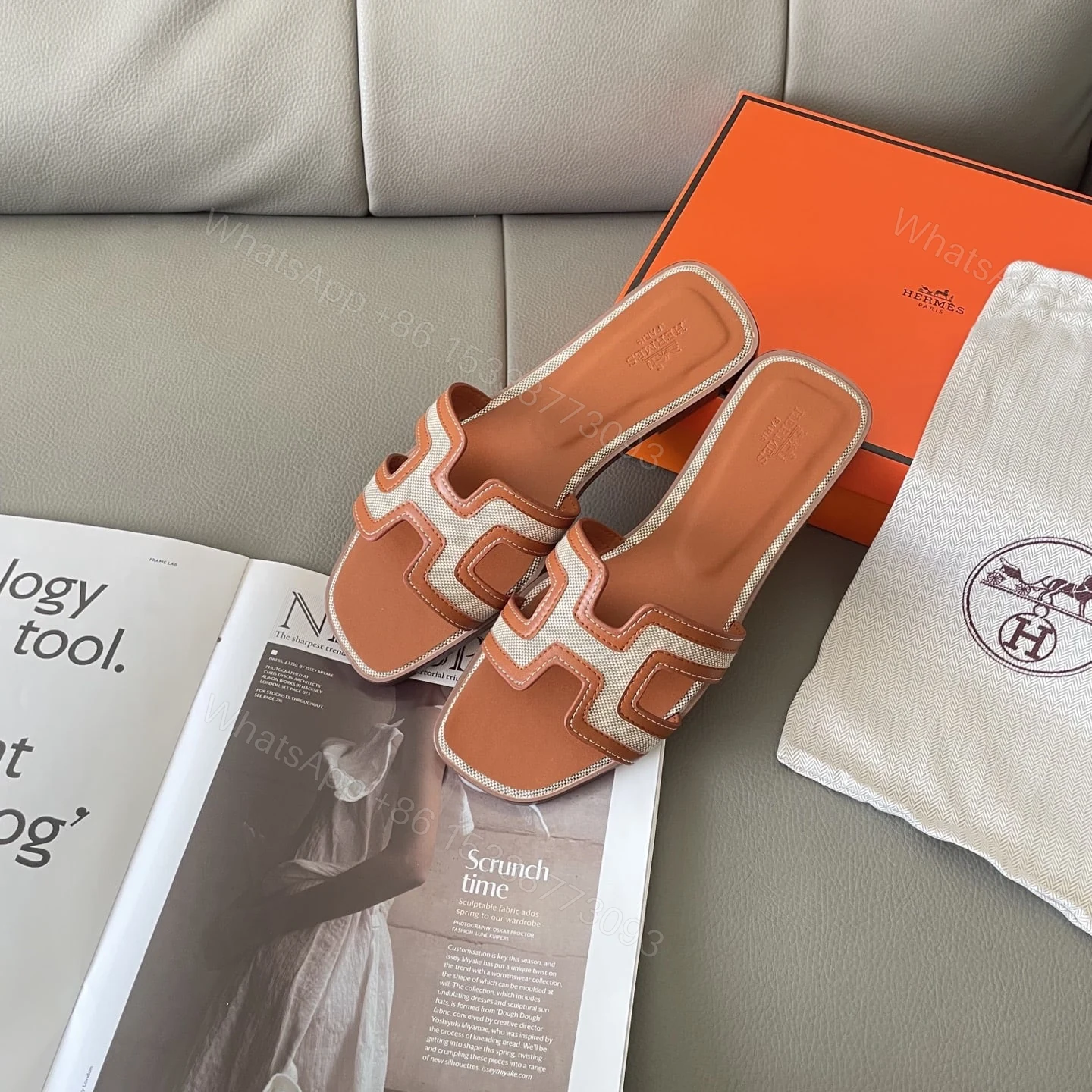 View 4 of HERMES ORAN SANDAL GOLDEN BEIGE H221106Z 79360