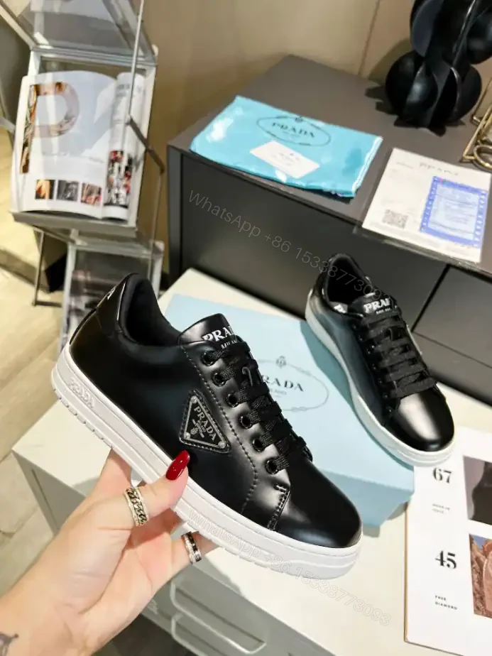 View 2 of PRADA DOWNTOWN BRUSHED LEATHER SNEAKERS – PRD036