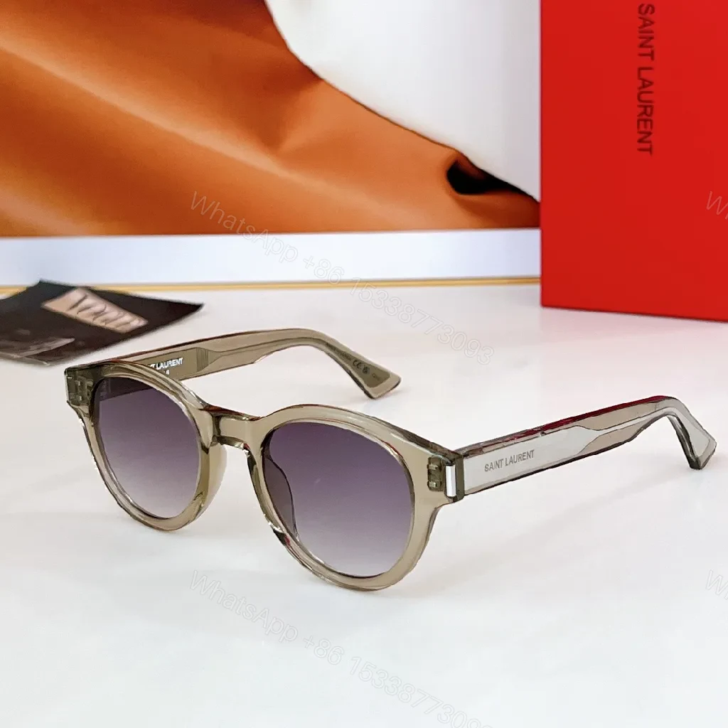 View 3 of Chic Round Sunglasses: Black Acetate, Luxe Logo Detail